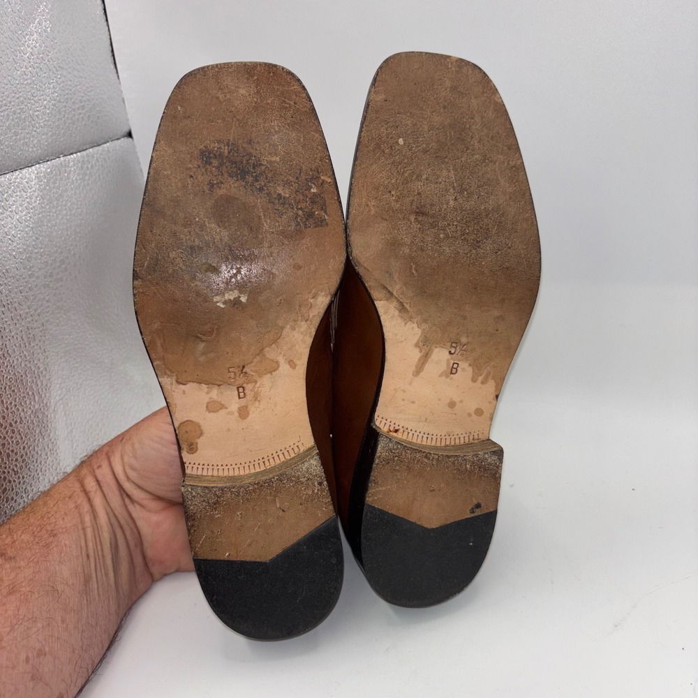 Cole Haan Womens Brown White Leather Horsebit Loafers Made Italy 8127 Size 5.5B - Picture 6 of 12